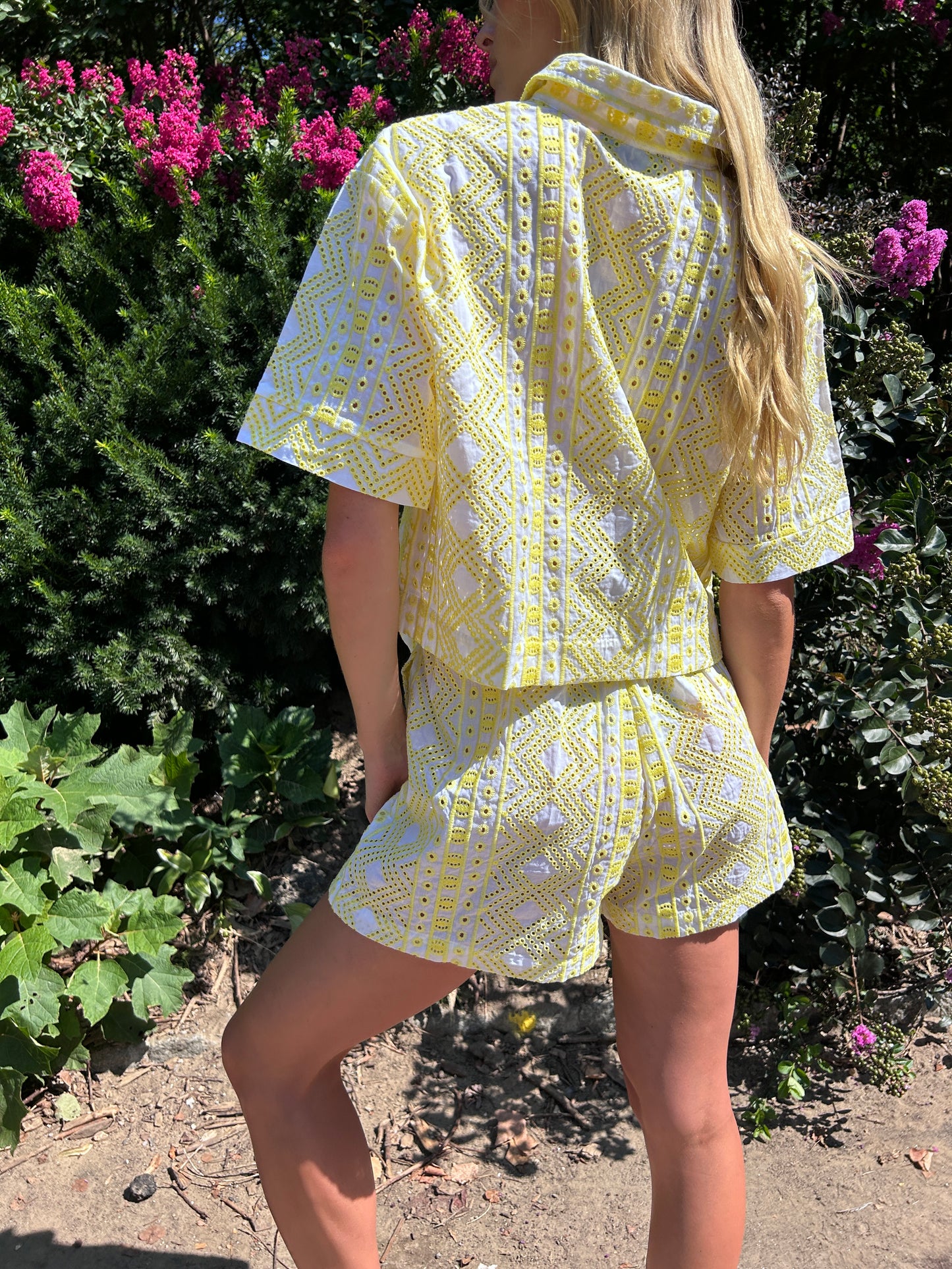 The Capri Eyelet Shorts with Bow