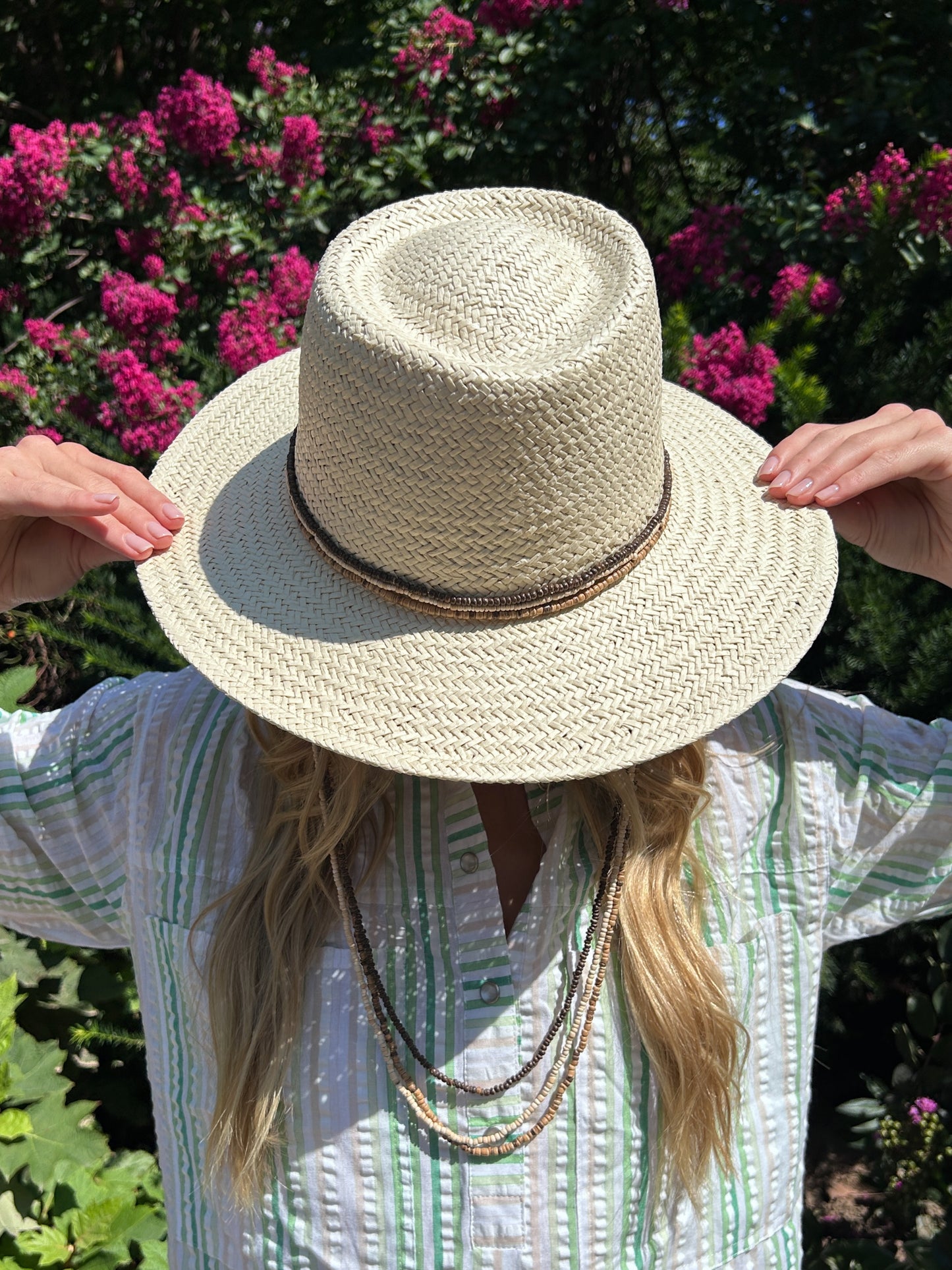 Kosi Bay Straw Hat with Natural Coconut Beads