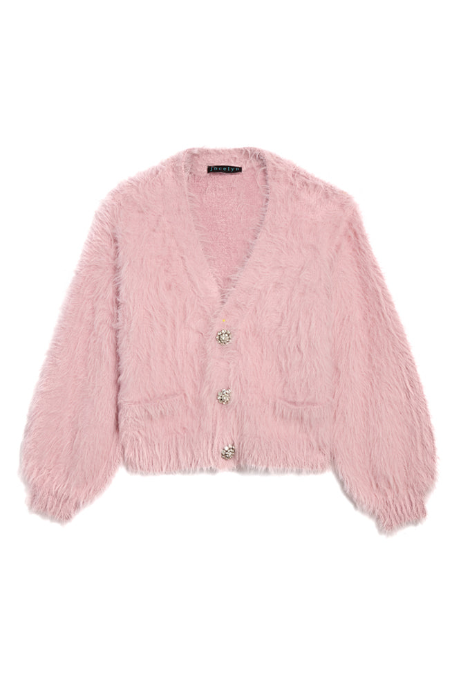 The Margaret Pink Fuzzy Cardigan – Jocelyn - Main Image