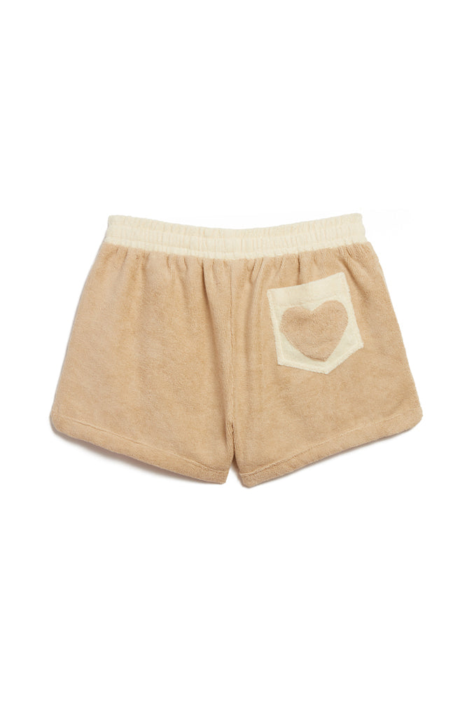 The Havens Beach Terry Cloth Shorts - Tan/Ivory