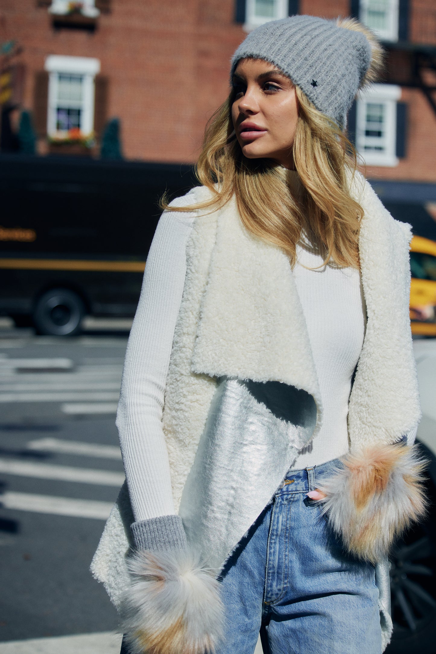 Ski House Vest Ivory/Silver