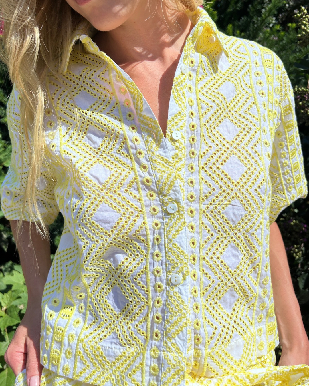 The Capri Eyelet Camp Shirt