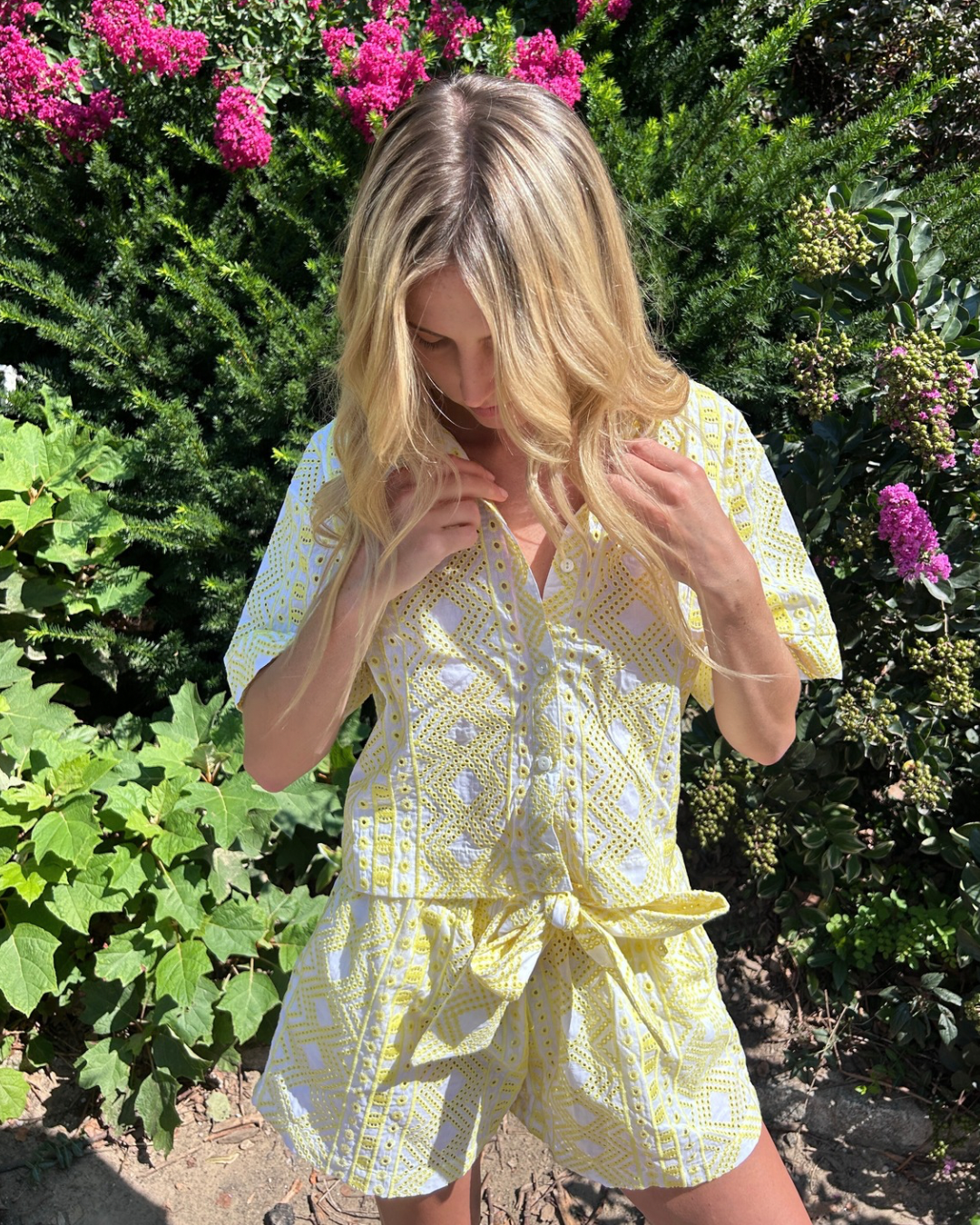 The Capri Eyelet Camp Shirt