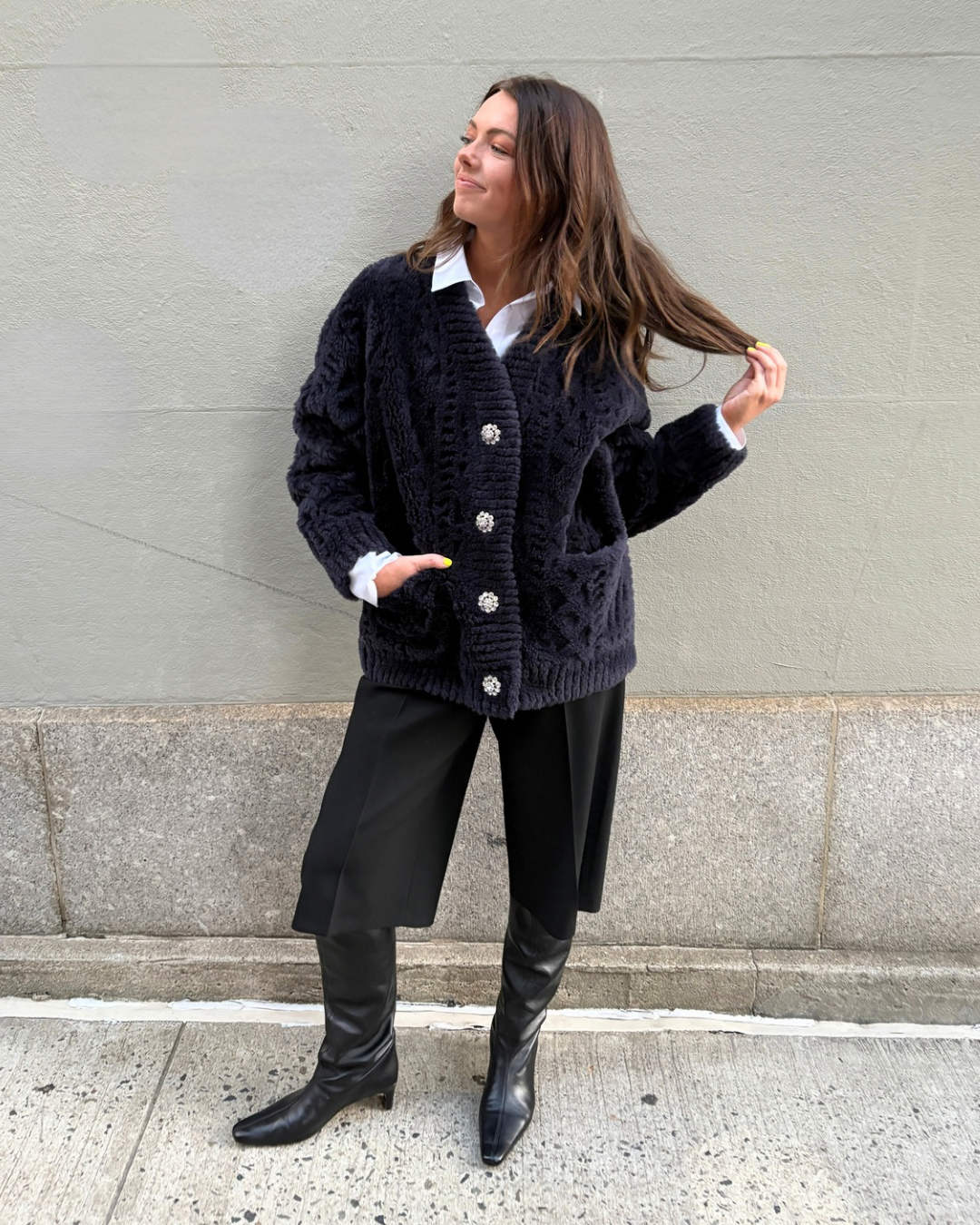 The Cortina Cardi Coat Navy