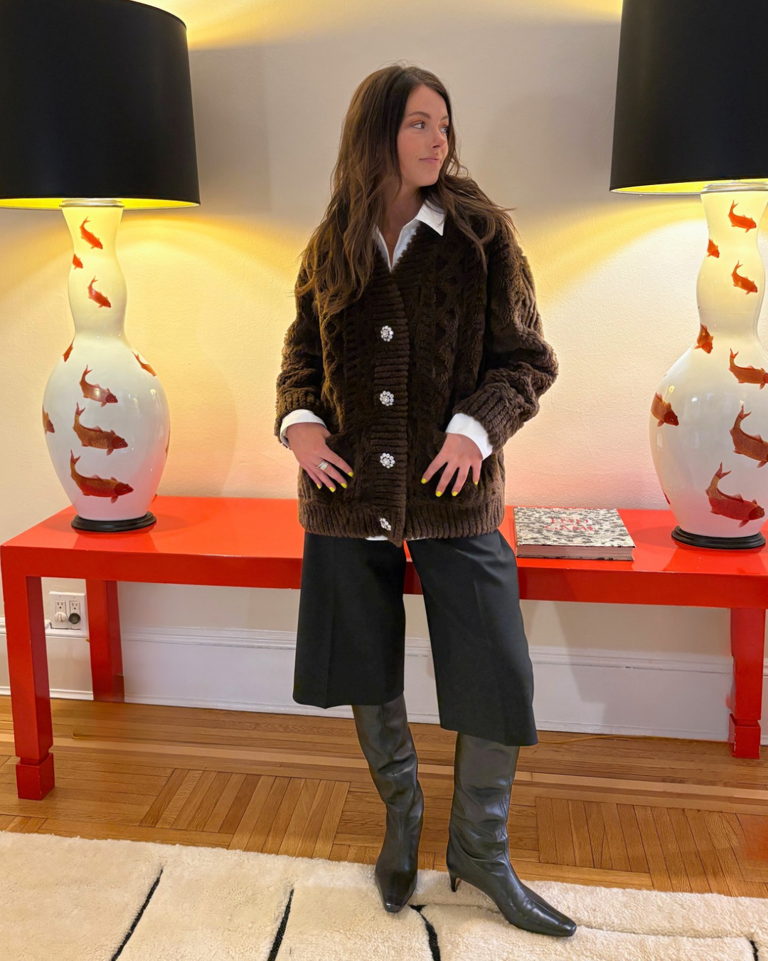 The Cortina Cardi Coat Chocolate Brown