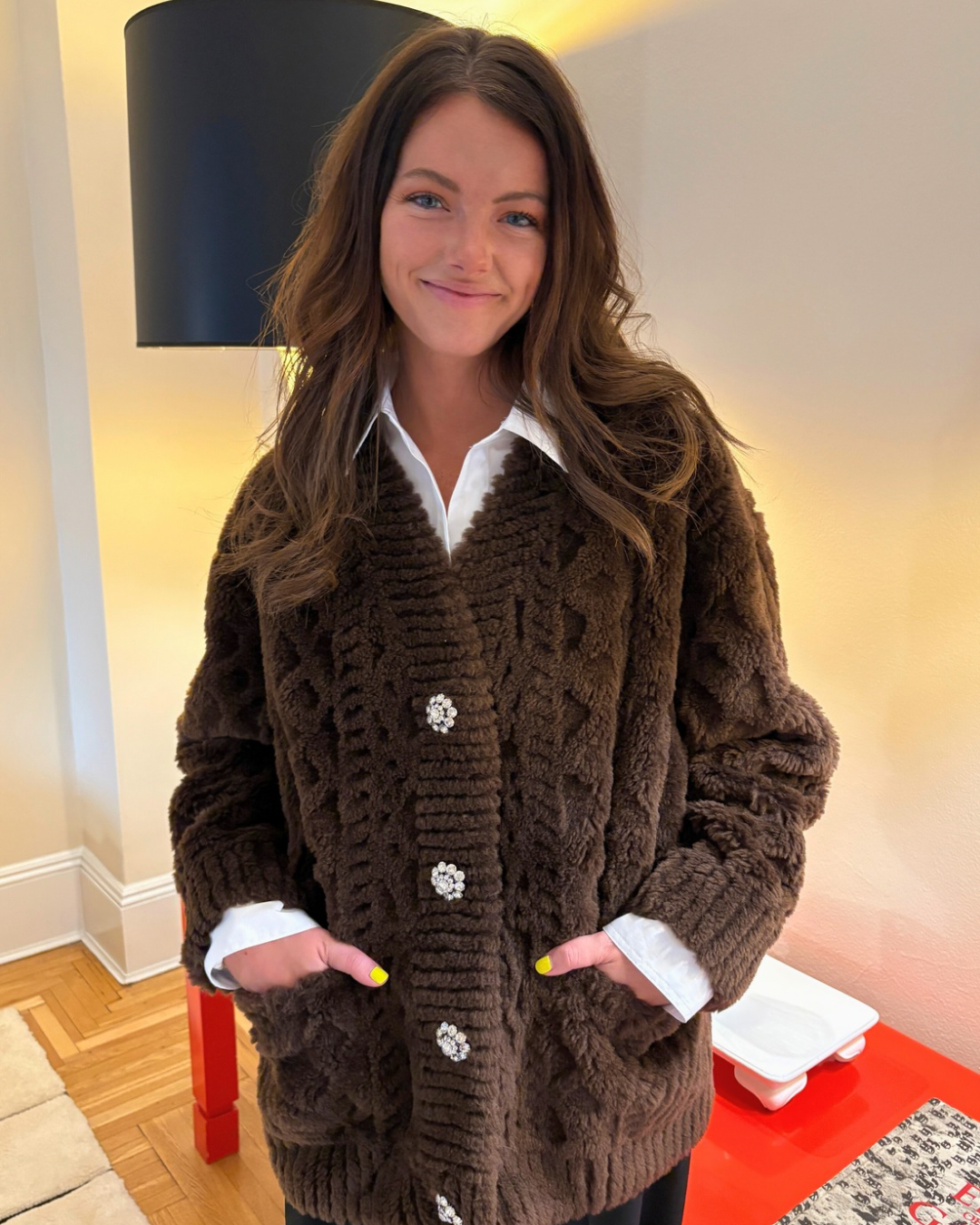 The Cortina Cardi Coat Chocolate Brown