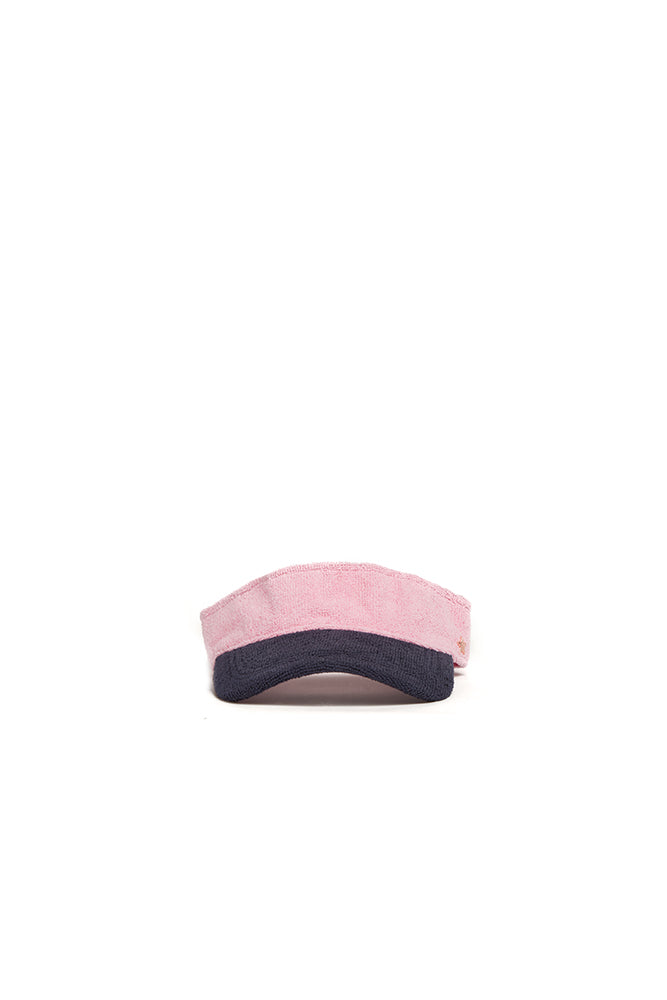 The Majorca Color Block French Terry Visor - Navy/Pink