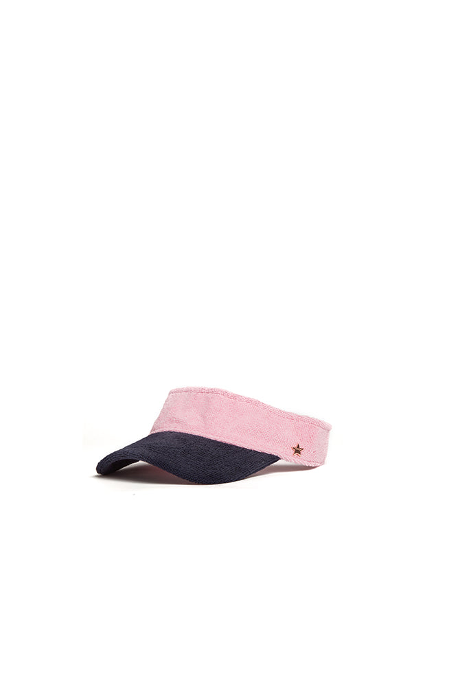 The Majorca Color Block French Terry Visor - Navy/Pink