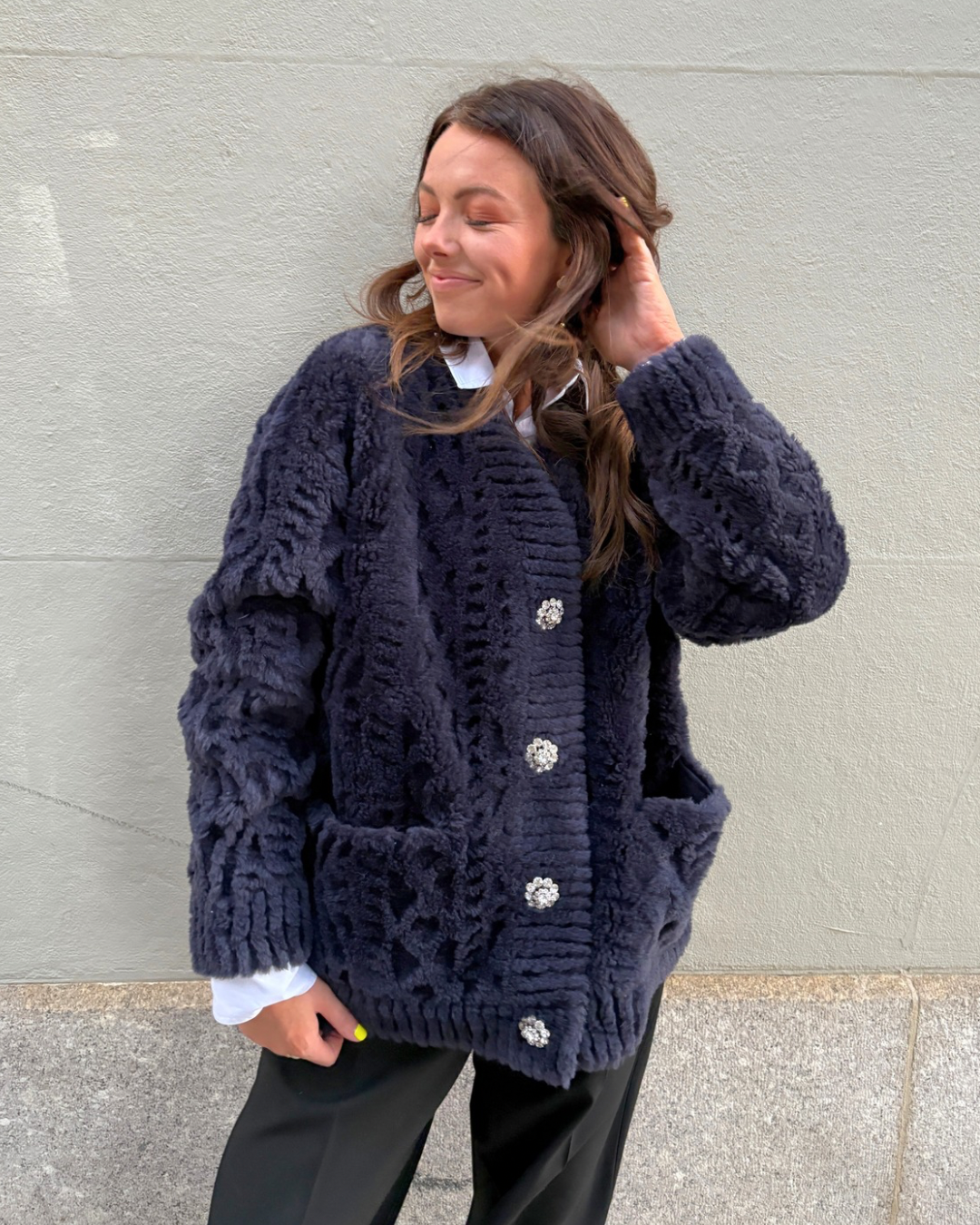 The Cortina Cardi Coat Navy