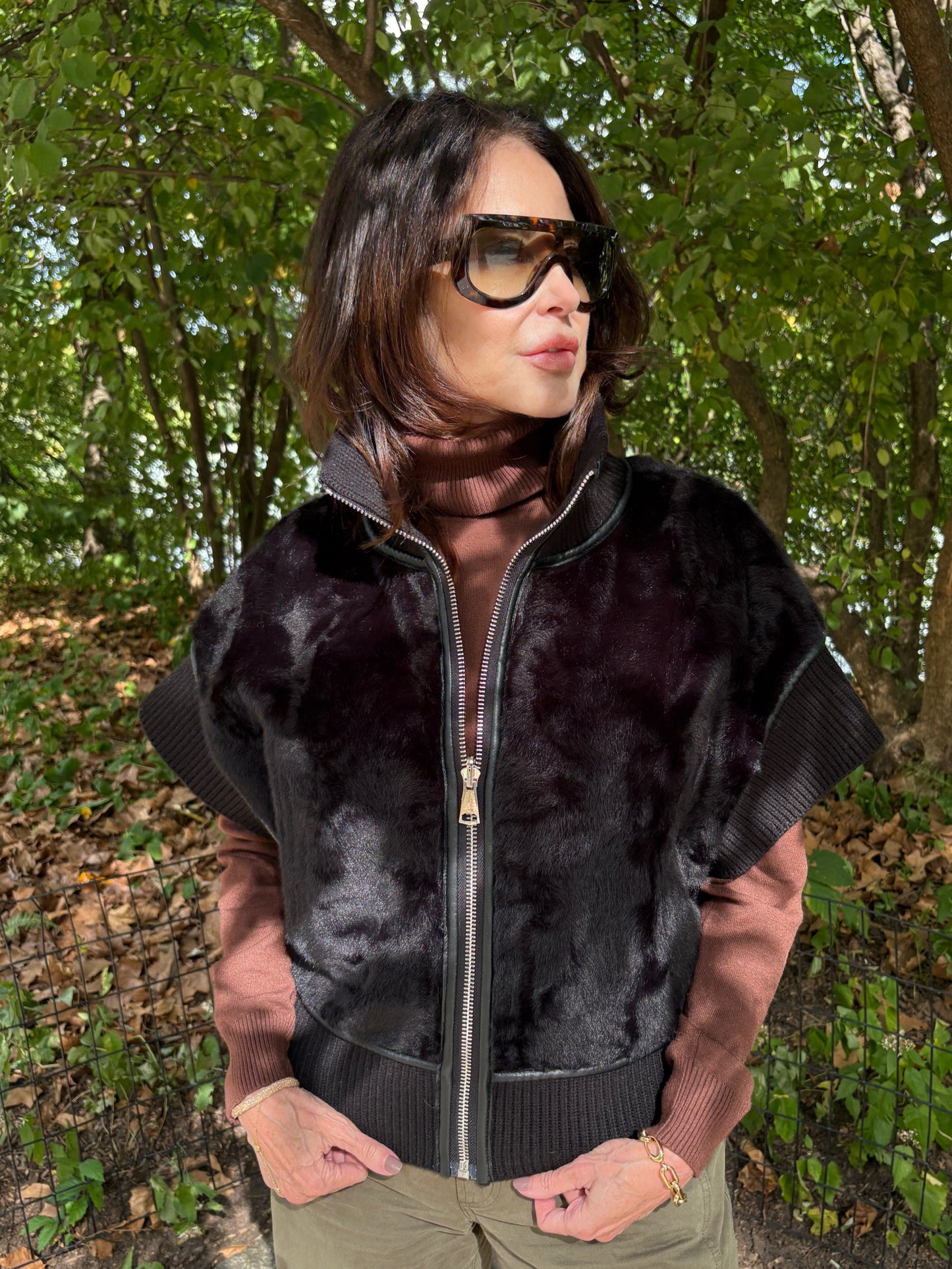 The Jill Bomber Vest Black