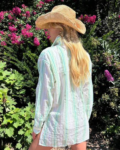Cowboy Straw Hat with Leather & Faux Pearl Trim