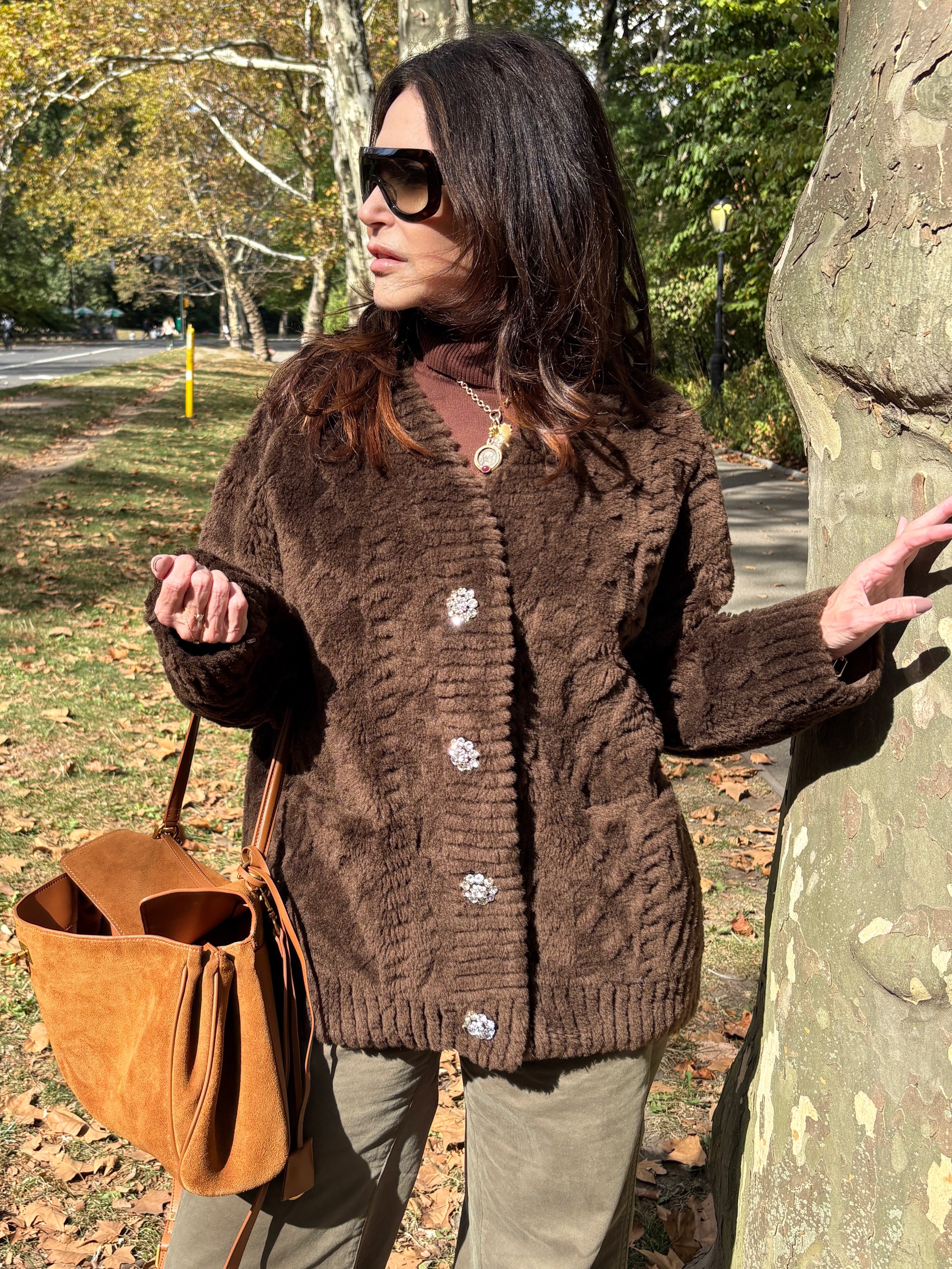 The Cortina Cardi Coat Chocolate Brown – Jocelyn
