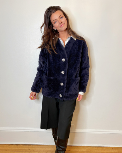 The Cortina Cardi Coat Navy