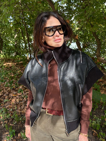 The Jill Bomber Vest Black