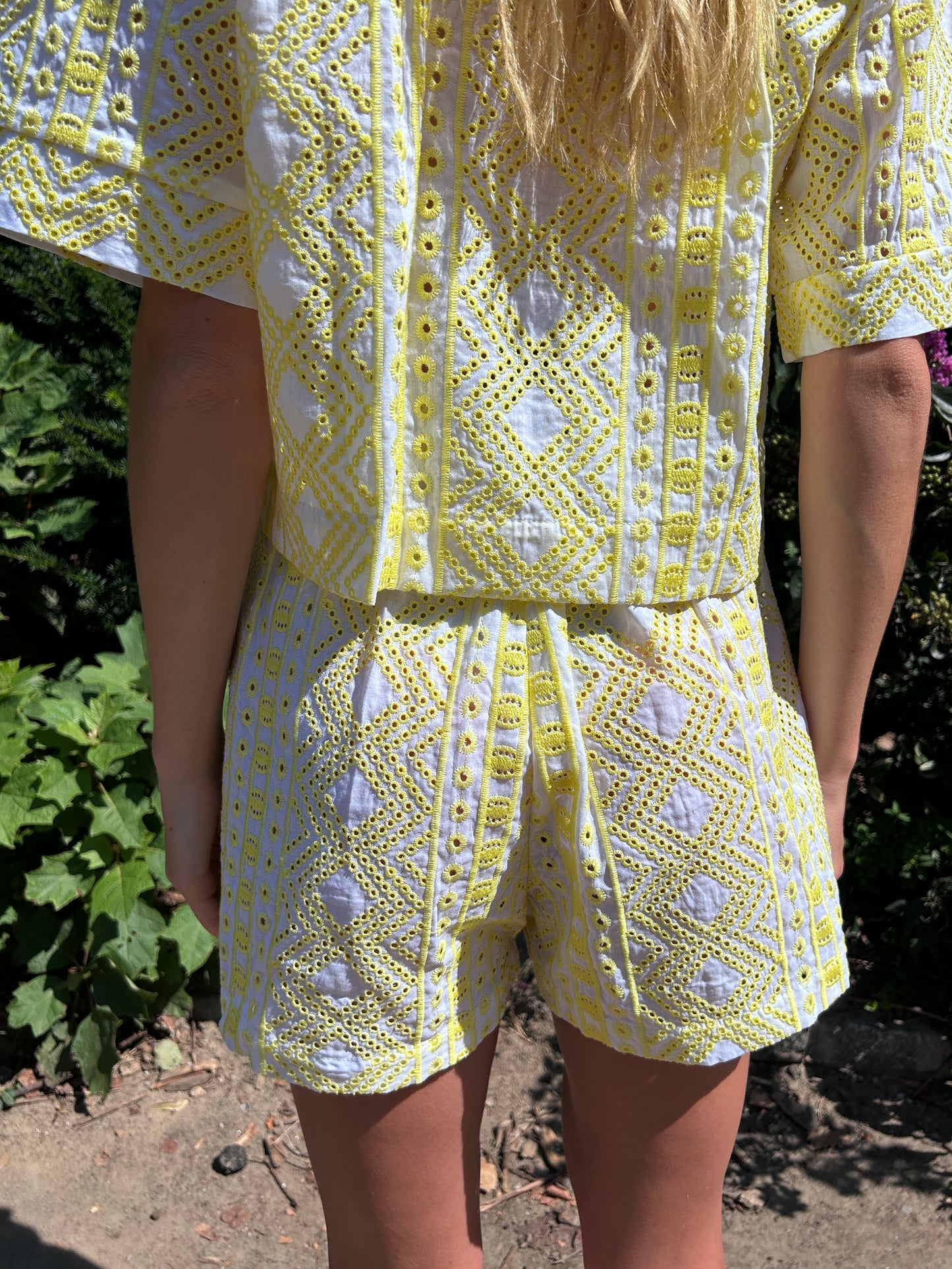 The Capri Eyelet Shorts with Bow