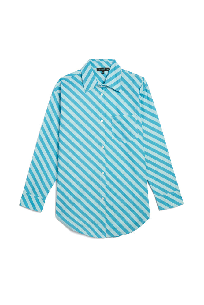 St. Tropez Blue Striped Oversized Shirt