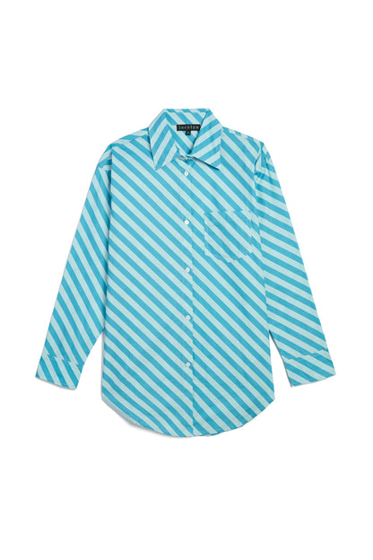 St. Tropez Blue Striped Oversized Shirt
