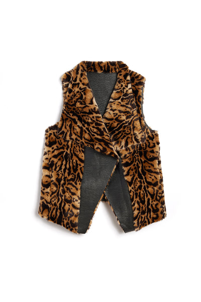US 三軒茶屋 Fake Fur Leopard Zip Up Vest Leopard Motorcycle Vest for Riders – AXEL CO.