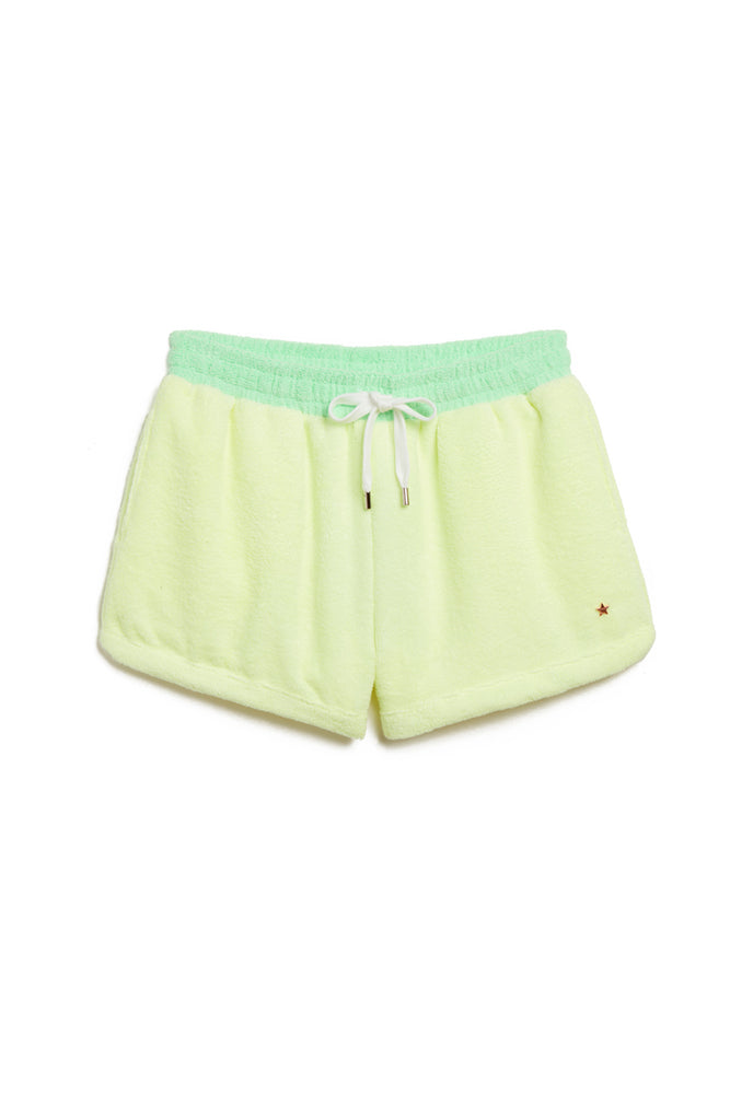 The Sagaponack Terry Cloth Shorts - Green/Yellow