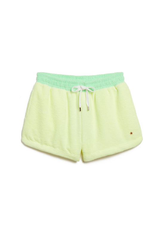 The Sagaponack Terry Cloth Shorts - Green/Yellow