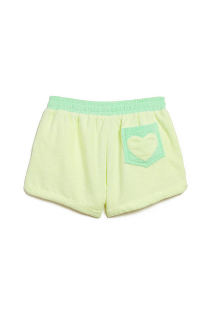 The Sagaponack Terry Cloth Shorts - Green/Yellow