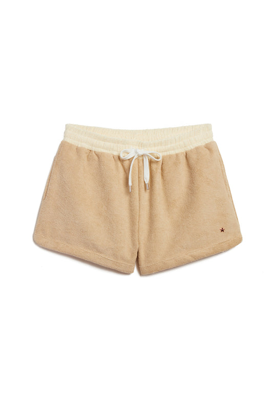 The Havens Beach Terry Cloth Shorts - Tan/Ivory