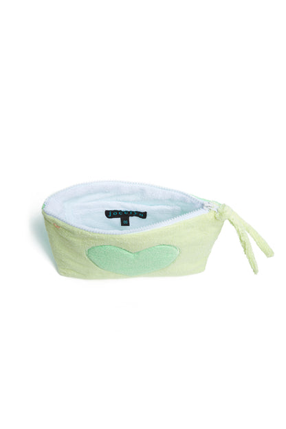 The Sagaponack Heart Pouch - Green/Yellow