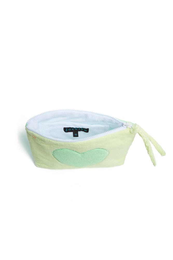 The Sagaponack Heart Pouch - Green/Yellow