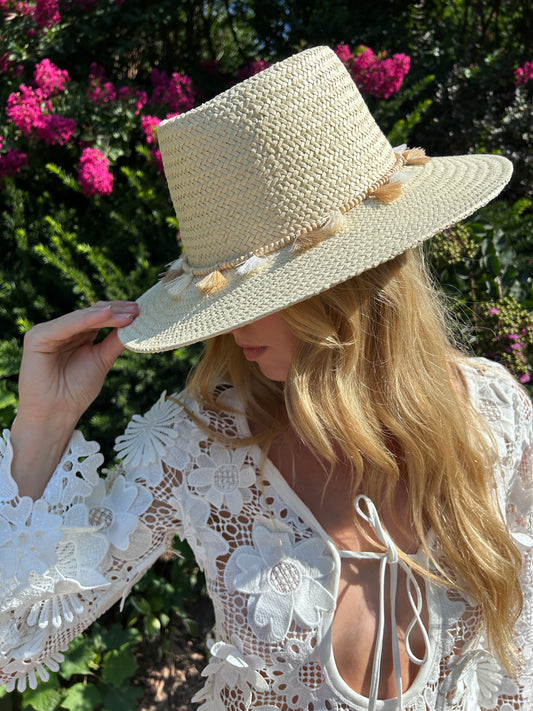 Tahiti Hat with Beads and Tassles