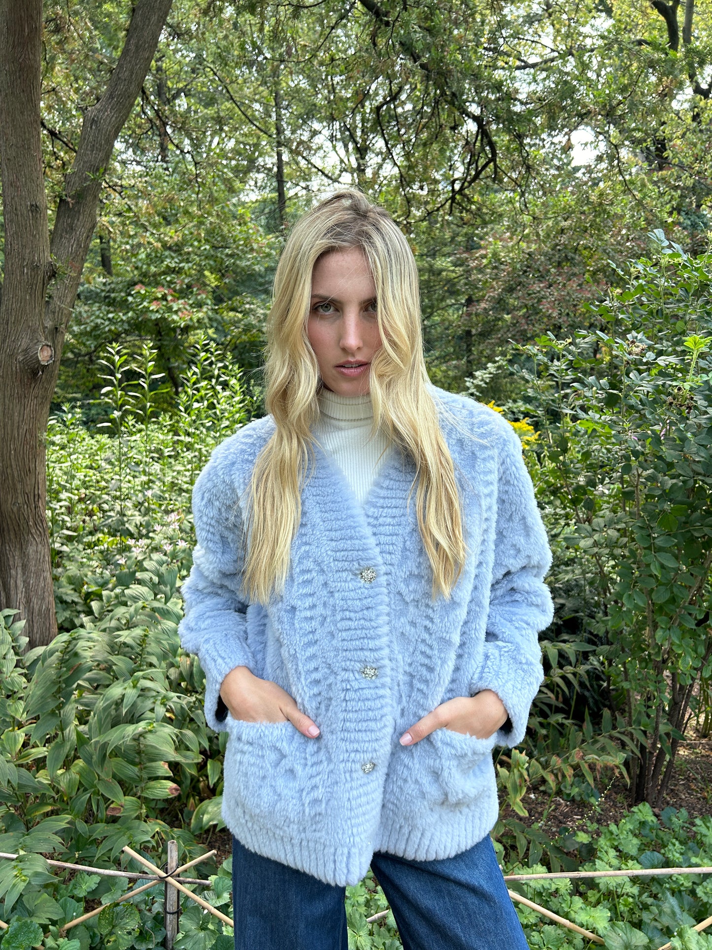 The Cortina Cardi Coat Light Blue