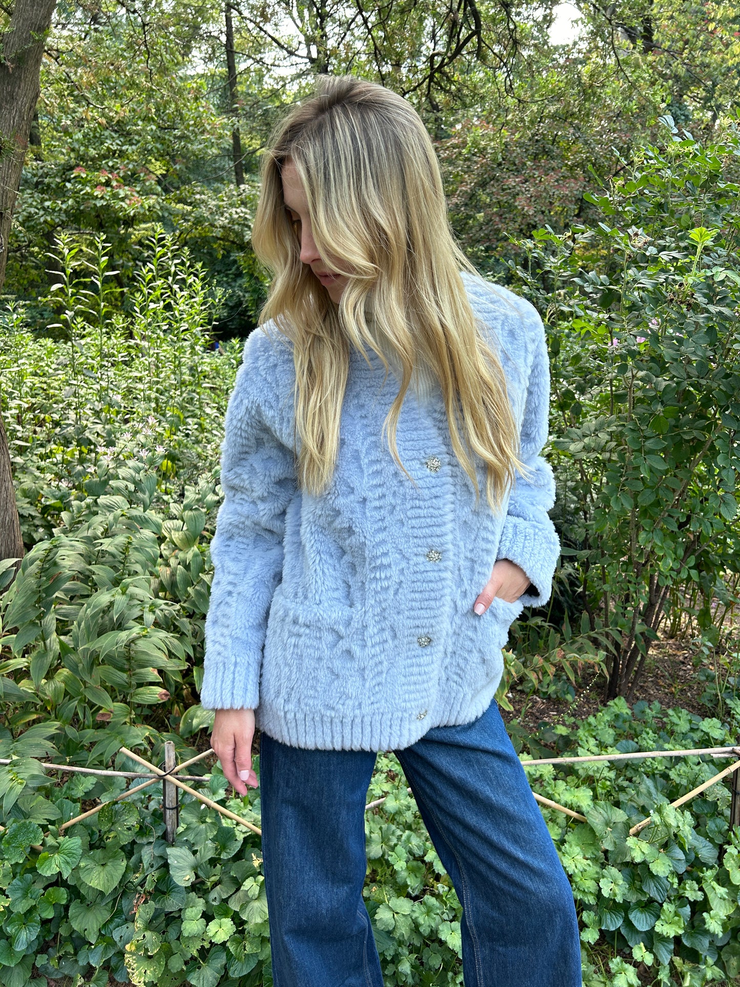 The Cortina Cardi Coat Light Blue