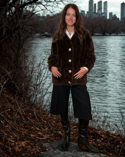 The Cortina Cardi Coat Chocolate Brown