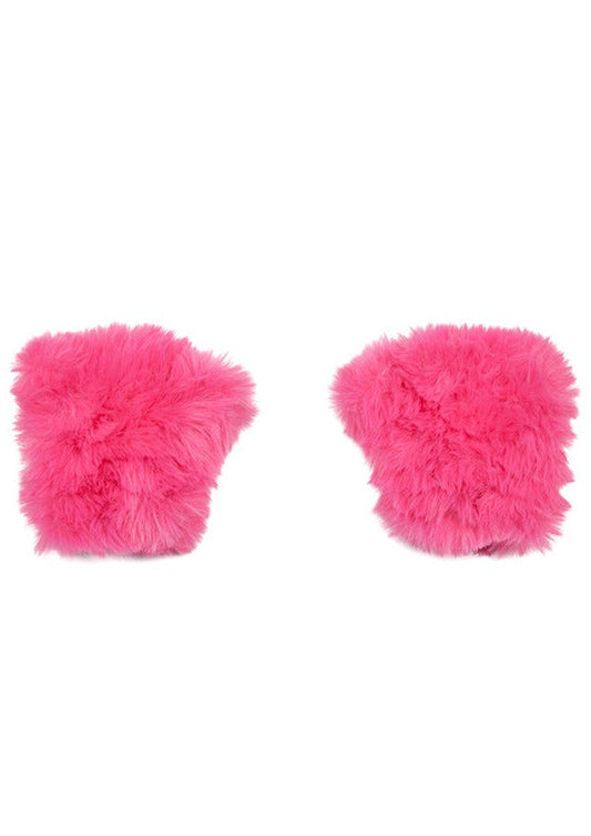 The Superfluff Mittens Hot Pink