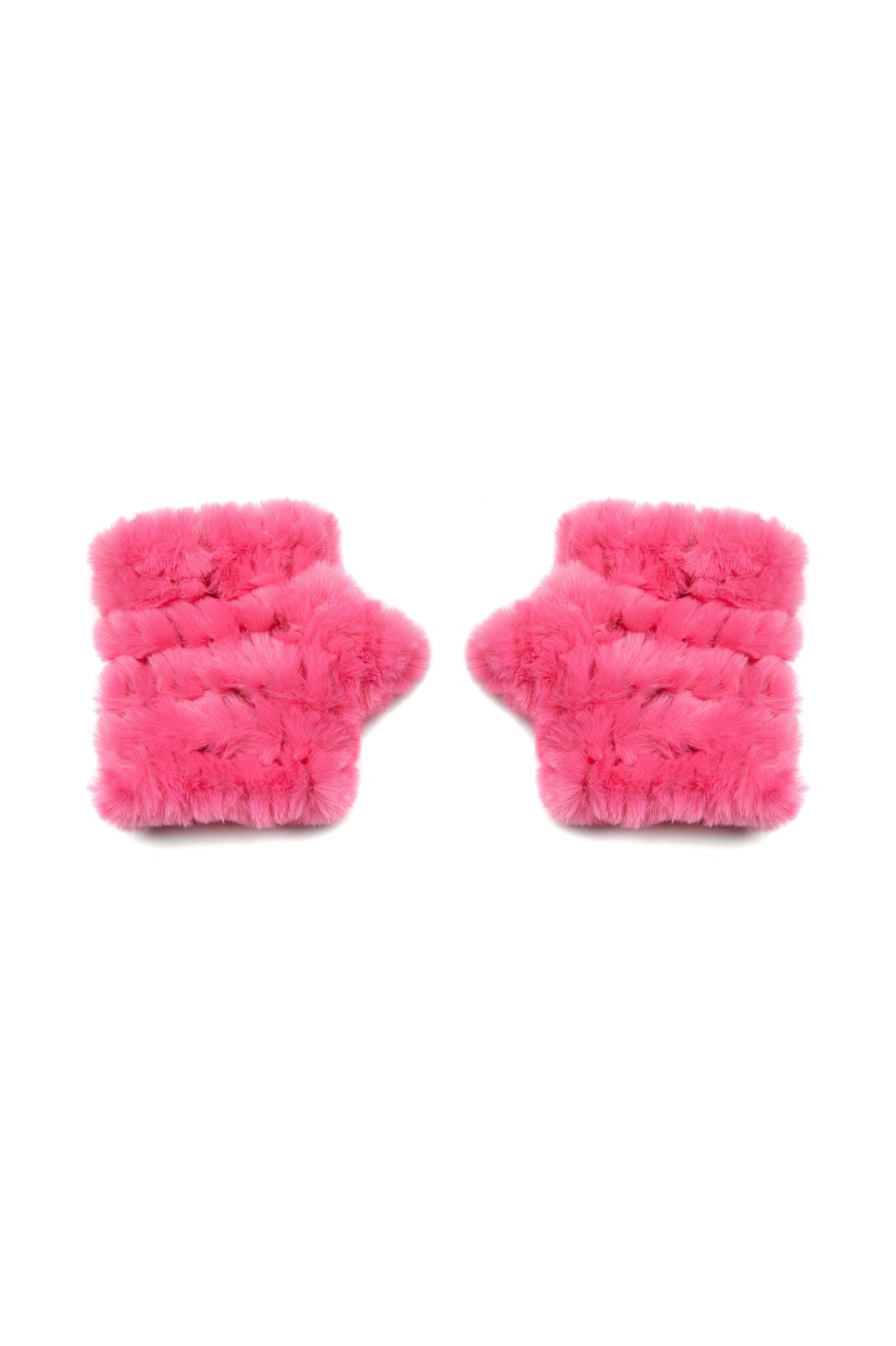 KiDS Faux Fur Mandy Mittens- Hot Pink