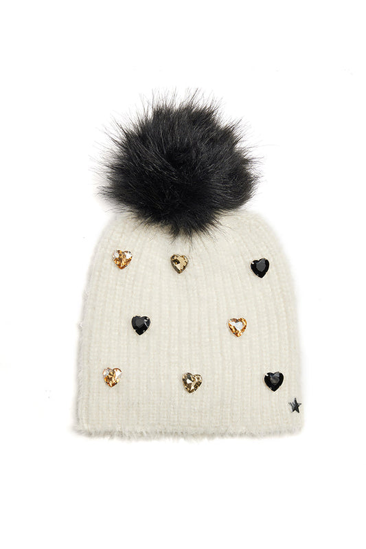 Ice Heart Hat Ivory