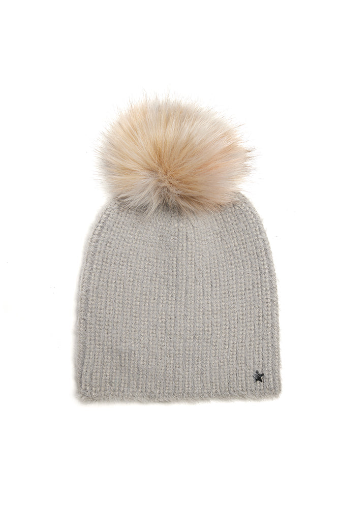 The Lauryn Faux Angora Hat Grey