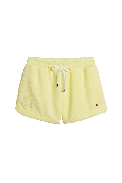 The Kauai French Terry Cabana Shorts with Star - Yellow