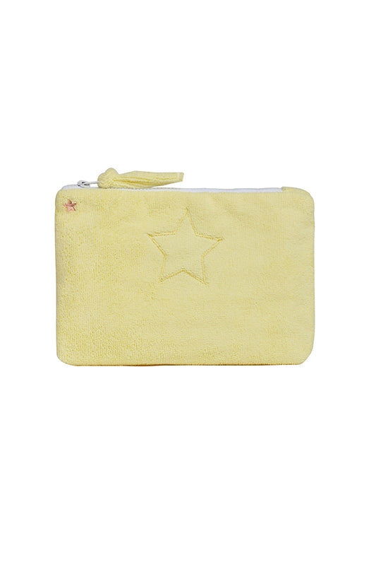 The Lanai French Terry Zipper Pouch with Star - Yellow