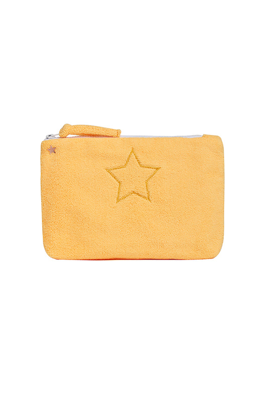 The Lanai French Terry Zipper Pouch with Star - Orange