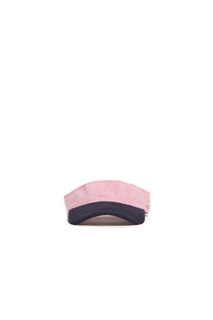 The Majorca Color Block French Terry Visor - Navy/Pink