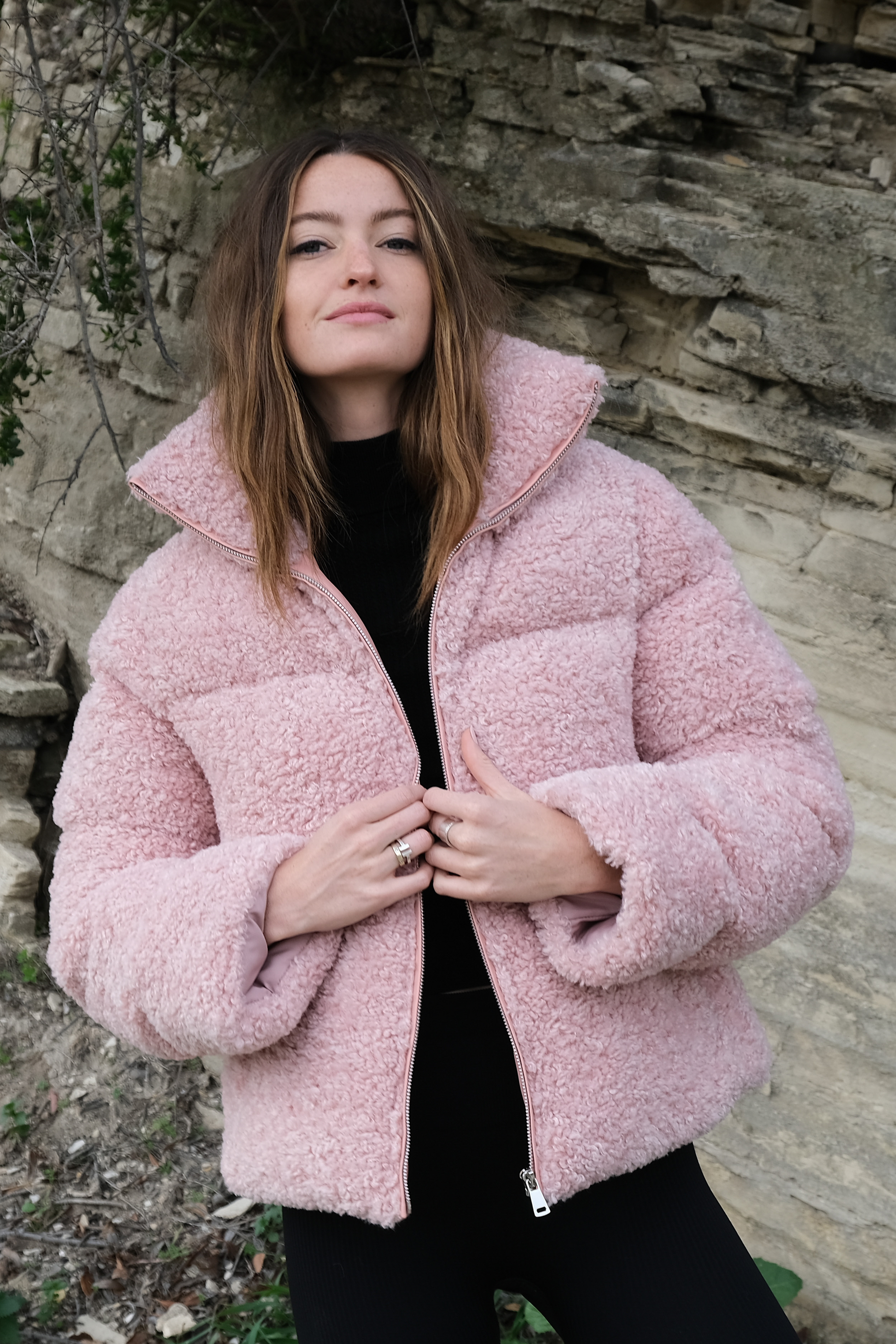 Pink Puffer Coat With Fur Inside Fur Lined Bomber Jacket Hollister